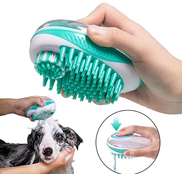 Pet Dog Cat Bath Brush 2-in-1 Pet SPA Massage Comb Soft Silicone Pet Shower Hair Grooming Cmob Dog Cleaning Tool Pet Supplies - Urban Pet Plaza 