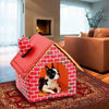 Household Portable Brick Wall Style Pet Dog House Warm and Cozy Cat Bed - Urban Pet Plaza 
