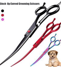 Portable Curved Pet Hair Scissors Grooming Both Hand Available Stainless Steel Dog Scissors Pets Shears Animal Cutting Scissors - Urban Pet Plaza 