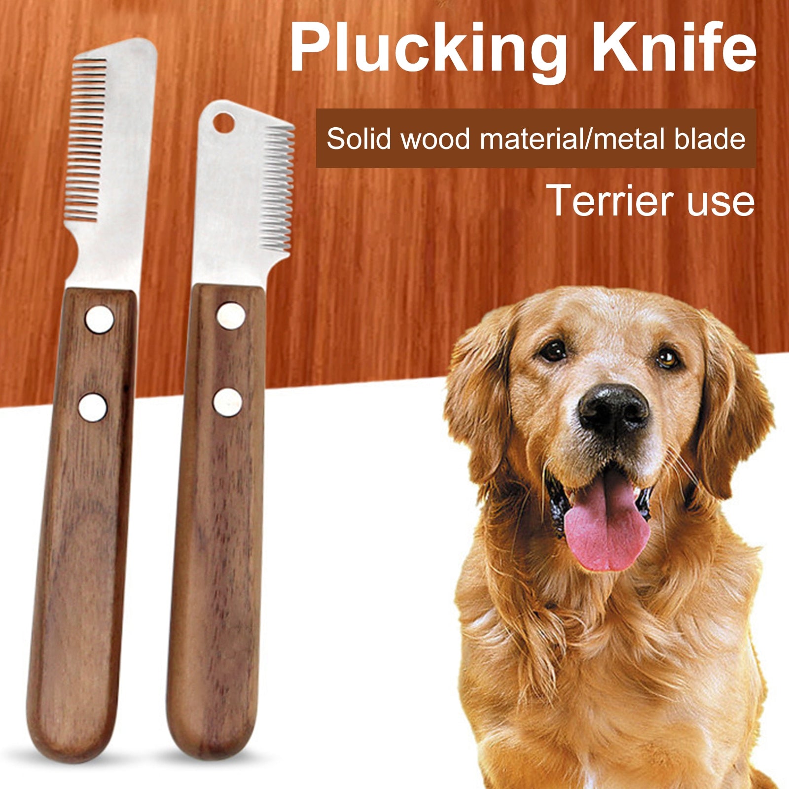 Handle Dog Stainless Steel Brushes Grooming Combs for Dog Pets Comb Coat Stripping Knife Stripper Trimmer Wooded Cleaning Tool - Urban Pet Plaza 