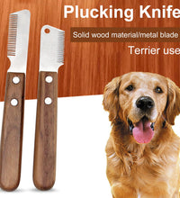 Handle Dog Stainless Steel Brushes Grooming Combs for Dog Pets Comb Coat Stripping Knife Stripper Trimmer Wooded Cleaning Tool - Urban Pet Plaza 